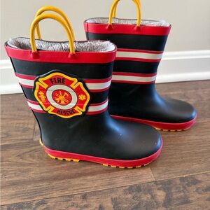 Western Chief Fire Rescue Kids Rain Boots - Black and Red